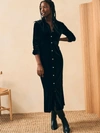 Faherty Stretch Silk Velvet Maxi Dress In Black