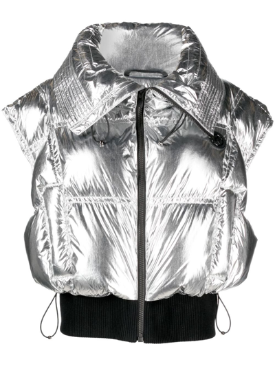 Perfect Moment Sierra Down Vest Xl In Silver-foil