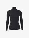 Skims Womens Onyx Fits Everybody Fitted Stretch-woven T-shirt In Onyx