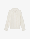Reiss Boys Ecru Kids Bantham Half-zip Knit Jumper 9-14 Years In Ecru