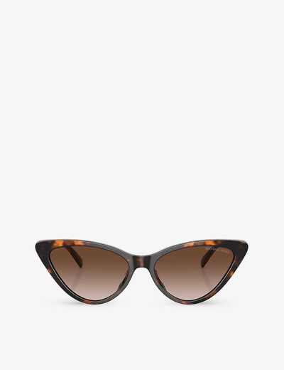 Michael Kors Womens  Mk2195u Harbour Island Cat Eye-frame Acetate Sunglasses In Brown