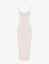 HOUSE OF CB HOUSE OF CB WOMEN'S SOFT PEACH STEFANIA FITTED SATIN MAXI DRESS