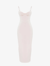 House Of Cb Stefania Underwire Corset Bodice Satin Gown In Orange