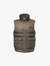 MONCLER MONCLER MENS BROWN RANCE BRAND-PATCH REGULAR-FIT SHELL-DOWN GILET