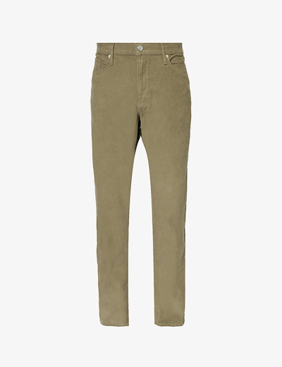 Frame L'homme Slim-fit Cotton-blend Corduroy Trousers In Khaki Green