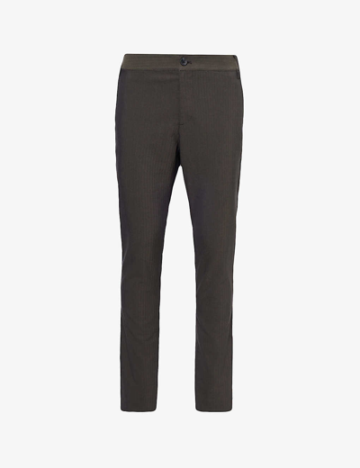 Paige Mens Dark Willow Stafford Tapered-leg Mid-rise Stretch-woven Trousers
