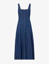 Reformation Amory Denim Midi Dress In Caspian