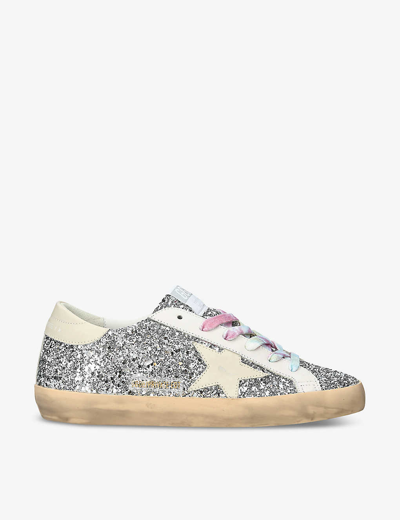 Golden Goose Womens Other Superstar Glitter-embellished Leather Low-top Trainers In Multi-coloured