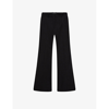 Joseph Womens Black Tafira Mid-rise Slim-fit Stretch-cotton Trousers In Black