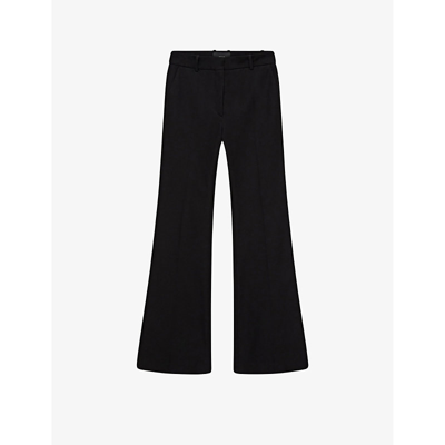 Joseph Womens Black Tafira Mid-rise Slim-fit Stretch-cotton Trousers