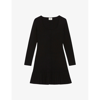 Claudie Pierlot Women's Noir / Gris Melodieuse Scoop-neck Woven Mini Dress