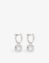 SWAROVSKI SWAROVSKI WOMEN'S WHITE STILLA RHODIUM-PLATED AND CRYSTAL DROP EARRINGS