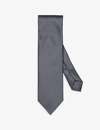 Eton Mens Navy Blue Patterned Silk Tie