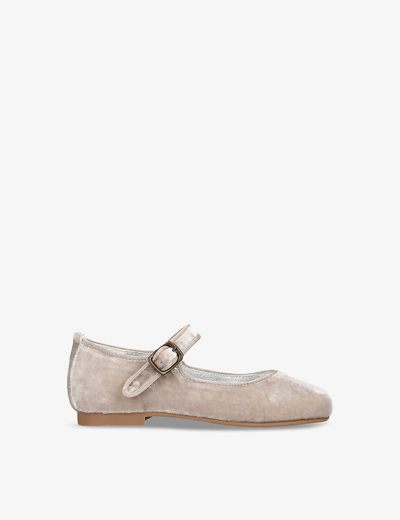 Papouelli Kids'  Velvet Angelica Mary Janes In Pale Pink