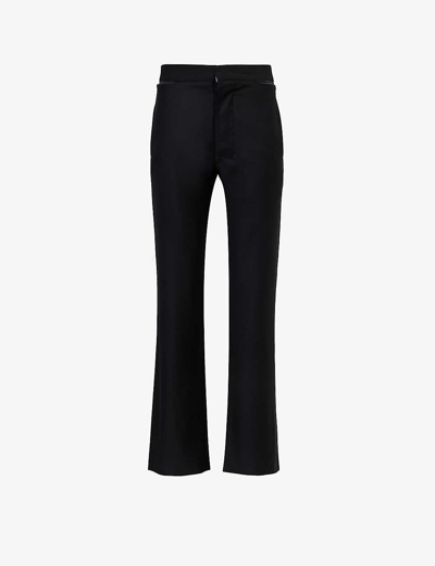 Gabriela Coll G Womens Black No.245 Straight-leg Mid-rise Wool Trousers