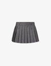 The Frankie Shop Blake Pleated Wool Blend Mini Skirt In Dark Grey Melange