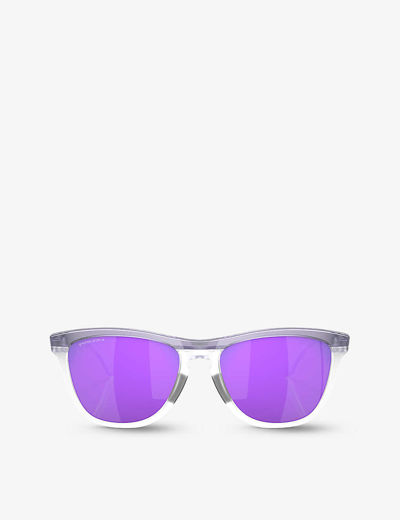 Oakley Womens Lilac Oo9289 Frogskins Hybrid Rectangle-frame Acetate Sunglasses