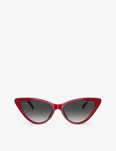 Michael Kors Womens Red Mk2195u Harbour Island Cat Eye-frame Acetate Sunglasses