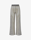 Seafolly Womens Black Mesh Effect Wide-leg High-rise Stretch-knit Trousers In Black