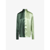 Woera Color-block Button Up Silk Shirt In 330