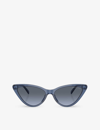 MICHAEL KORS MICHAEL KORS WOMEN'S BLUE MK2195U HARBOUR ISLAND CAT EYE-FRAME ACETATE SUNGLASSES