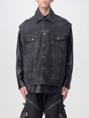Off-white For Ever Denim Skate Jacket With Decorative Zips In Charcoal
