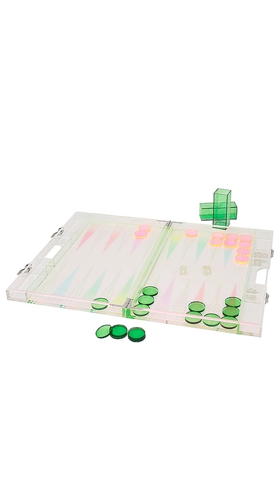 Sunnylife Ombre Lucite Backgammon In White