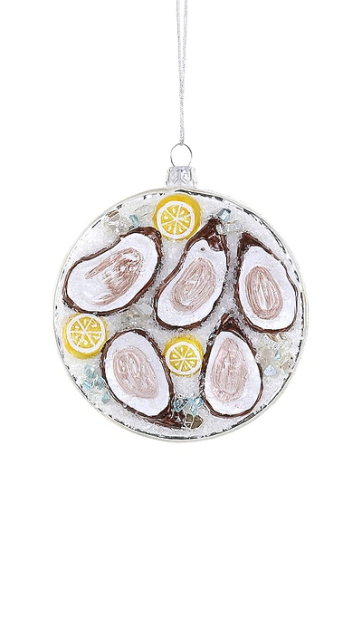 Cody Foster & Co Plated Oysters On Ice Ornament In White