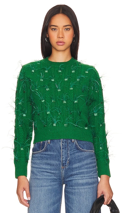 Minkpink Cleo Feather Jumper In Green
