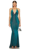 Michael Costello X Revolve Skye Gown In Teal