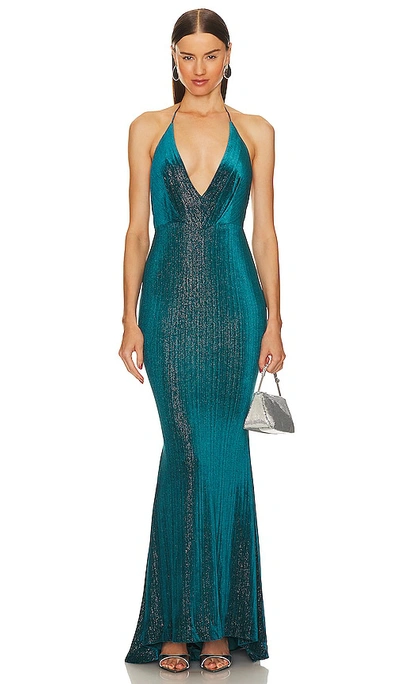 Michael Costello X Revolve Skye Gown In Teal