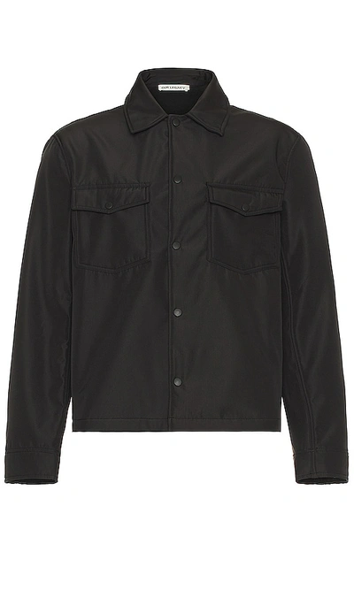 Our Legacy Black Evening Coach Jacket In Black Fleecy Tech