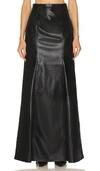 Nanushka Black Neve Pencil Vegan Leather Midi Skirt In Black