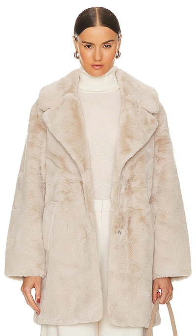 Lamarque Cream Linnea Faux-fur Coat In Cream Beige