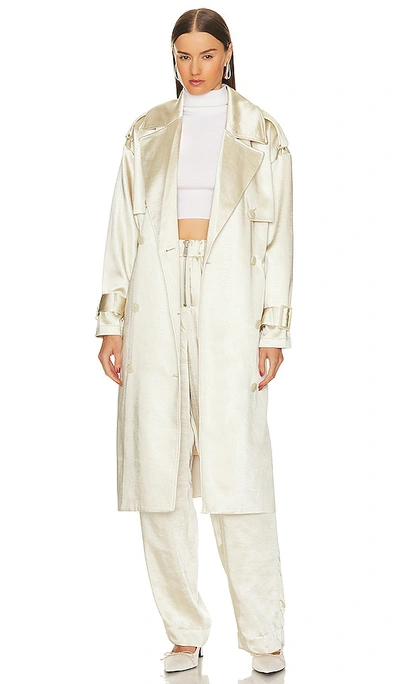 L'academie Sol Trench Coat In Ivory