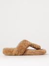 Loewe Shearling Ease Toe Sandal Scarpe Basse Beige In Brown