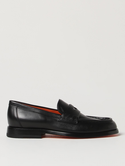 Santoni Flat Shoes In Black