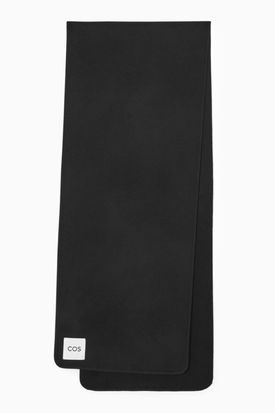 Cos Oversized Double-faced Wool Scarf In Black
