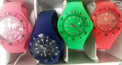 Pre-owned Toywatch Lot Of 4 Color Jelly  With Interchangeable Dials