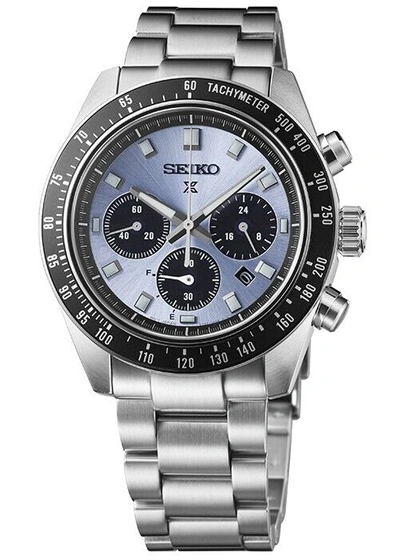 Pre-owned Seiko Prospex Speedtimer Solar Chronograph Sbdl109 Men's Watch Crystal Blue 2023