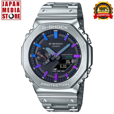 Pre-owned Casio G-shock Gm-b2100pc-1ajf Rainbow X Silver Metal Analog Digital Men Watch