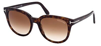 Pre-owned Tom Ford Olivia -02 Ft 0914 Havana/brown Shaded 54/19/140 Women Sunglasses