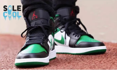 Pre-owned Nike Air Jordan Aj1 Mid Pine Green Men's 554724-067