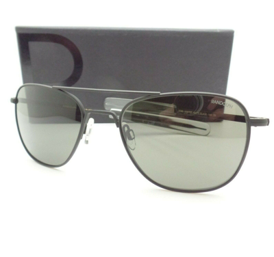 Pre-owned Randolph Engineering Aviator Black Bayonet American Grey Glass Usa Sunglasses In Skytech Gray Glass