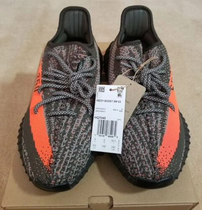 Pre-owned Adidas Originals Adidas Yeezy Boost 350 V2 Carbon Beluga (2023) Hq7045 Size 6.5 Deadstock In Gray