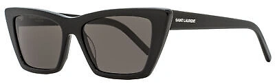 Pre-owned Saint Laurent Cateye Sunglasses Sl 276 Mica 001 Shiny Black 53mm Ysl In Gray