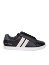 PALM ANGELS BLACK LEATHER SNEAKERS