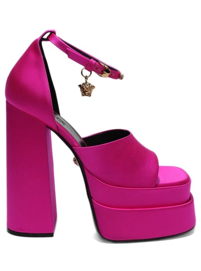 Versace Medusa Aevitas Platform Sandals In Pink