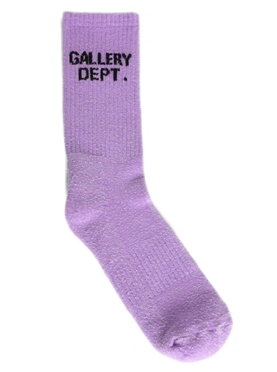 Gallery Dept. Clean Logo Intarsia-knit Socks In Purple