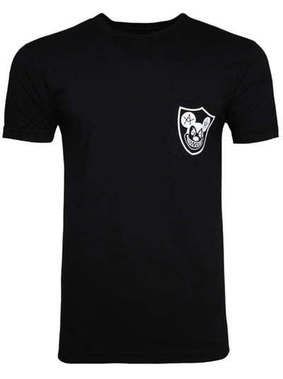 Local Authority Mischief Shield Pocket T-shirt In Washed Black